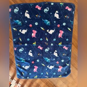 Dinosaur Adventure Kids Blanket - Navy and Pink